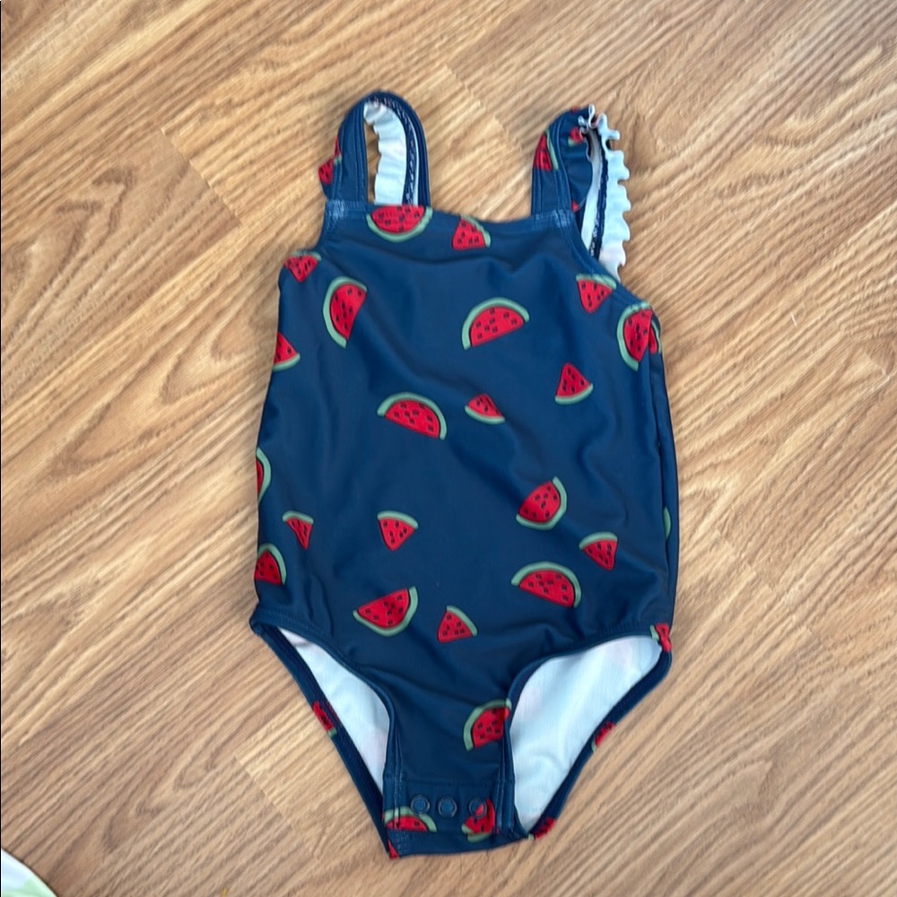 Carter's Navy and Red Strawberry Swimsuit